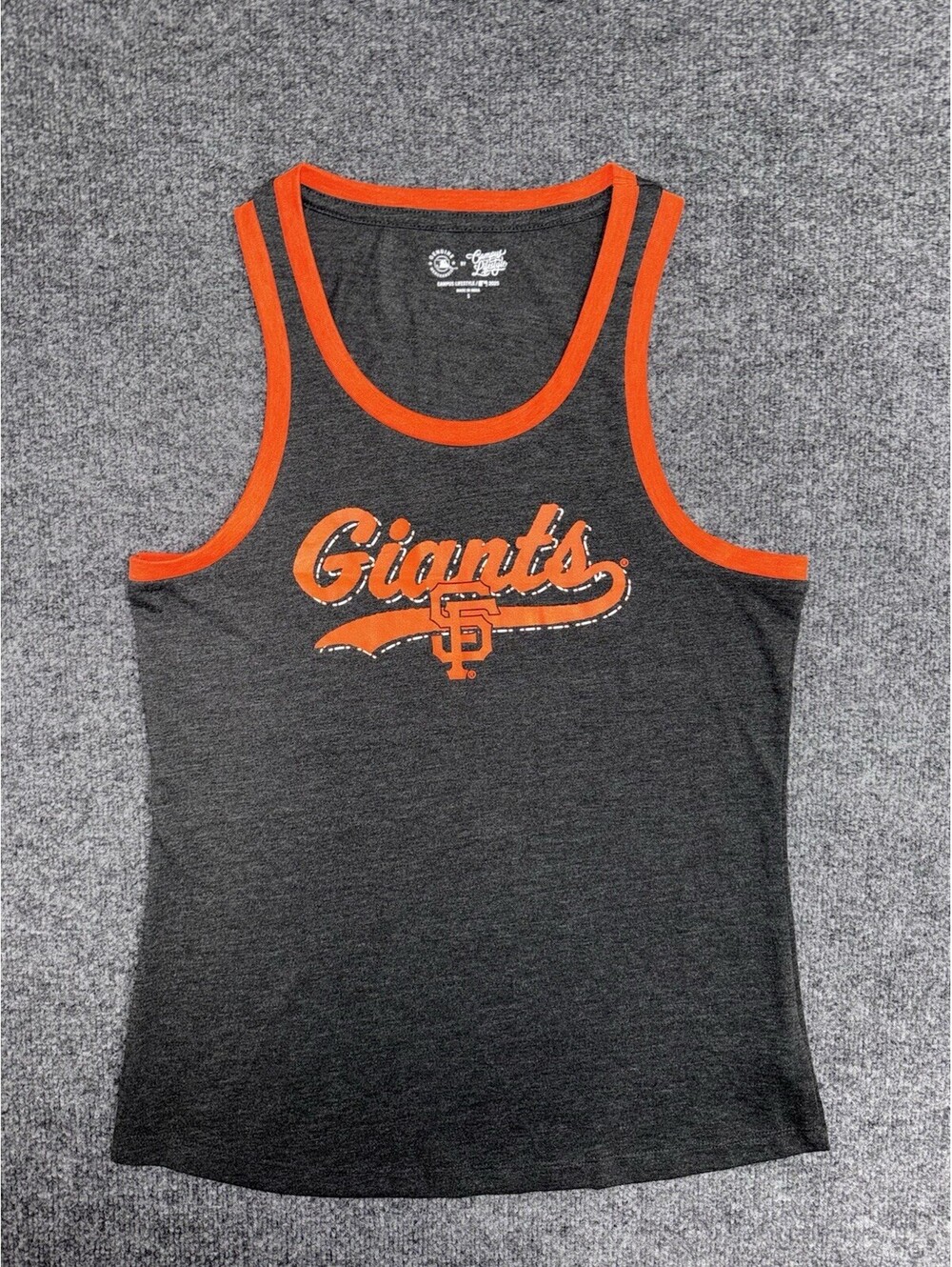 San Francisco Giants Women's Tank Top Shirt Size S Gray Orange Genuine MLB NWOT